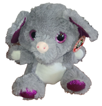 PEEK-A-BOO Toys Plush Grey Elephant 10” Toy Purple Sparkle Eyes Feet Ears 9&quot; - £10.16 GBP