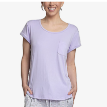 HANES Womens Cloud Knit Short Sleeve Pajama Top Light Purple Medium - NWT - £4.30 GBP