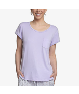 HANES Womens Cloud Knit Short Sleeve Pajama Top Light Purple Medium - NWT - £4.30 GBP