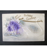1900s Embossed Best Wishes Birthday Greeting Postcard, Antique Birthday ... - £7.81 GBP