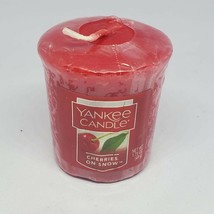 Yankee Candle Cherries on Snow Votive Candle 1.75 oz New Retired Quantity 2 - £7.89 GBP