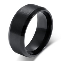 Vnox stainless steel 8mm Matte flat rings for women gold-color wedding rings - £7.37 GBP