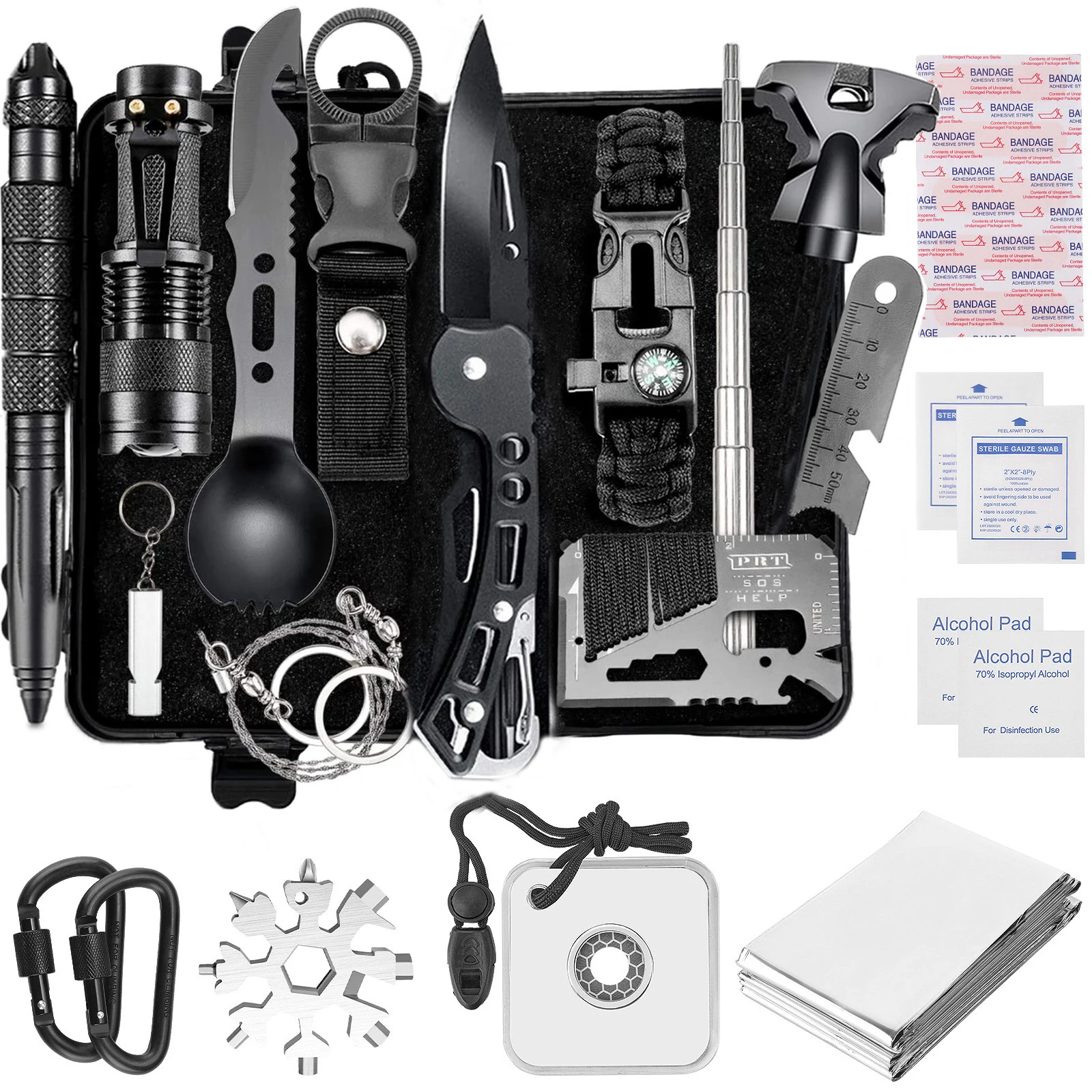 Camp Survival Gear 20 in 1 Survival First Aid Kit Tactical Survival Tool - £47.22 GBP+