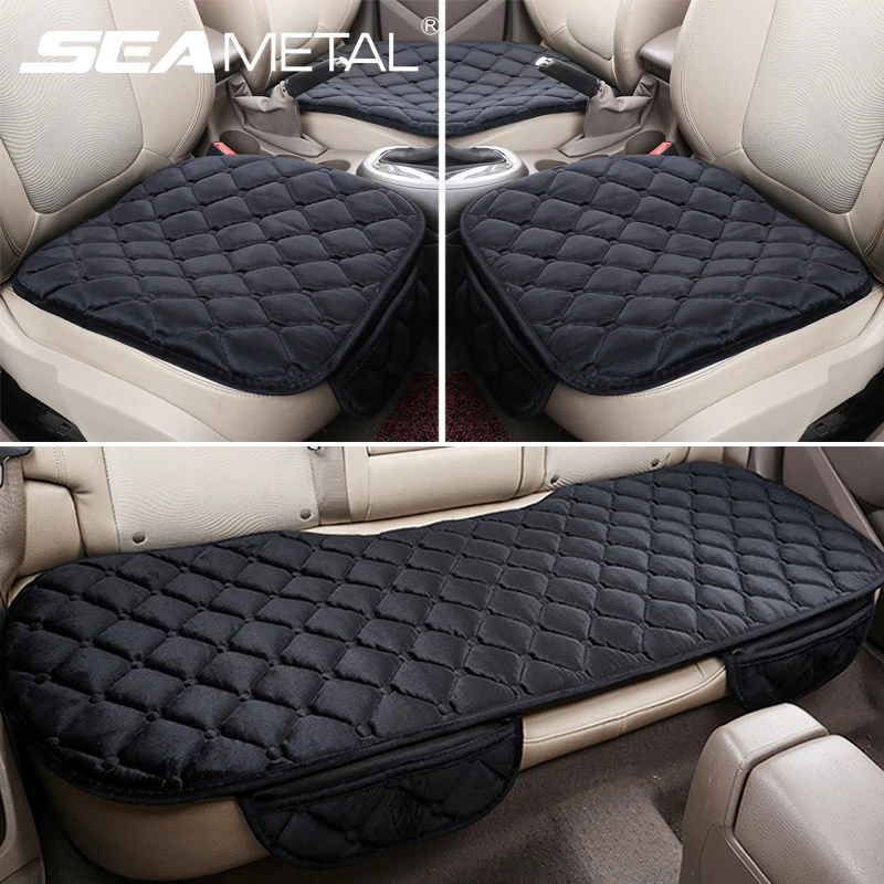 SEAMETAL Plush Car Seat Cover Soft Winter Warm Seat Cushion Anti Slip Auto Chair - £11.46 GBP+