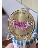 Nothing Changes If Nothing Changes Pink Butterfly Flower Serenity Prayer... - $13.99