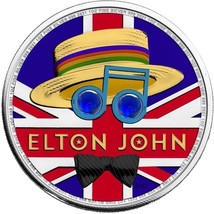 1 Oz Silver Coin 2021 2 Pounds UK Elton John Music Legends Colorized Coin - £92.09 GBP