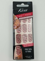 Kiss Nail Dress Fashion 28 Strips 59805 KDS19X Cheetah Pink New - $6.99