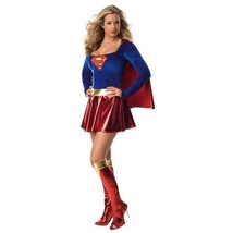 Supergirl - Sexy SuperHero Adult Women Large Size Halloween Costume Dress &amp; Cape - £98.02 GBP