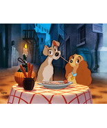 FRAMED CANVAS Art print giclee  Lady and the Tramp Bella Notte spaghetti... - £31.13 GBP+
