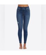 Spanx Distressed Skinny Jeans Medium Wash Size Medium - $635.44 MXN