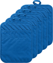 GROBRO7 5Pack Cotton Pocket Pot Holder Set Kitchen Heat Resistant Potholder Mach - $18.08