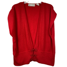 Vintage Evan Picone Deep V Neck Lambswool Rabbit Sweater Vest Womens L Red - £14.30 GBP