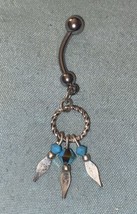 Dangle Dreamcatcher Silver Turquoise 14 Gauge Belly Button Ring Surgical... - £3.80 GBP