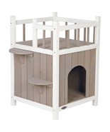 TRIXIE Natura Cat&#39;s Home with Balcony Grey and White - £67.21 GBP