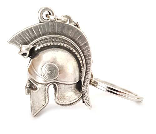 Iconsgr Key Ring Ancient Spartan Soldier Battle Helmet Baring a Snake Keychain 2