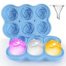 Ice Cube Tray, 6 Large Rose Ice Balls 1.8&#39;&#39; Easy Release Silicone Ice Cube Mold  - £15.81 GBP