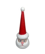 Vtg Tall Santa Head Gnome Light Up Ceramic Painted Table Top No Light 13&quot; - €34,22 EUR