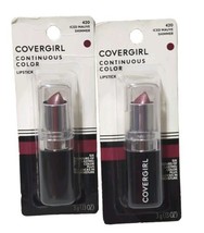 2 X Covergirl Continuous Color Lipstick # 420 Iced Mauve Shimmer - £18.40 GBP