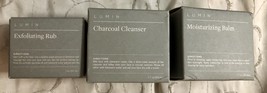 Lumin Classic Maintenance Set Charcoal Cleanser, Moisturizer, &amp; Exfoliating Rub  - £35.93 GBP