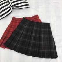 Wool-blend Red Plaid Skirt Plus Size Women Girl Winter Plaid Skirt Outfit image 6