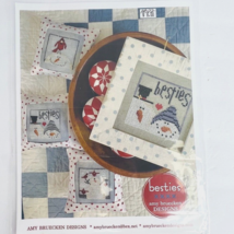 Amy Bruecken Designs Besties Cross Stitch Sampler Pattern Snowman Heart - £17.17 GBP