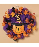 Gerson wreath purple orange fall Halloween pumpkin 22” - €39,74 EUR