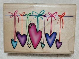 Inkadinkado Heart Strings Hanging, Valentine&#39;s Day Rubber Stamp 6442P - NEW - £5.54 GBP