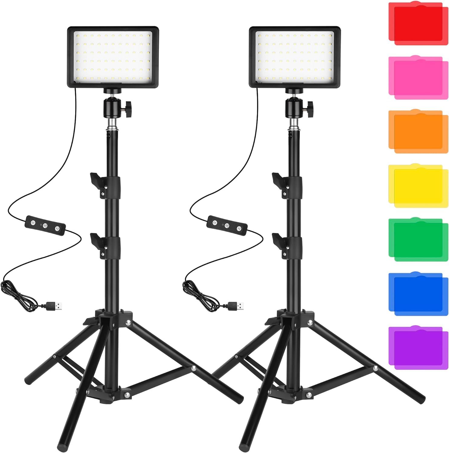 Led Photo Video Light 2-Pack, Ci-Fotto Dimmable 5600K Usb Led, Game Stre... - $44.99