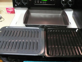 NONSTICK ROASTER BROILER PANS SALE Large Oven Baking Porcelain Coated Pa... - $29.49