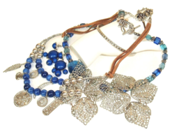 Mixed Jewelry Lot Vintage to mod Eclectic Funky Boho Southwest Blues AA29 - £13.90 GBP