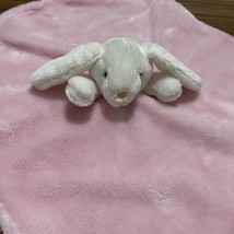 Blankets and Beyond White Bunny Pink Fleece Lovey 14x14.25 - $18.99