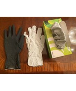 BLACK/WHITE NITRILE GLOVES, 100 PC,SZ  LARGE , HEAVY DUTY, LONG CUFF 12&quot;... - £10.95 GBP