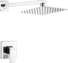 Bathroom Luxury Rain Shower Set Rainfall Shower System With Sq.Are, In Valve. - £68.37 GBP