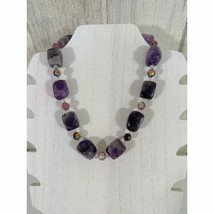 Robert Rose Purple Amethyst Stone Necklace - $15.79