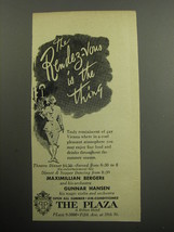 1957 The Plaza Hotel Ad - The Rendez-vous is the thing - £14.78 GBP
