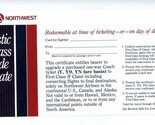 Northwest Domestic First Class Upgrade Certificate expired in 1987 Unusa... - £12.41 GBP