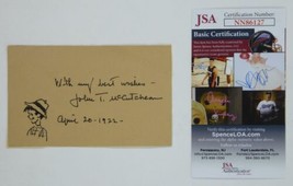 John T McCutcheon 1922 Signed 3x5 Cut Paper Political Cartoonist Sketch JSA COA - £150.35 GBP