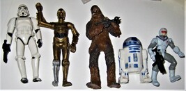Star Wars - Lot of 5 action Figures (R2D2, 3CPO, Storm trooper,Wookie &amp; ... - $14.95