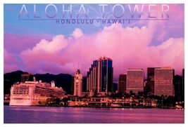 Aloha Tower at Dusk Honolulu Hawaii Postcard - £4.62 GBP