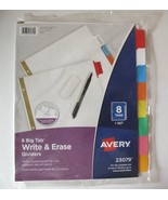 Avery 8 Big Tab Write &amp; Erase Dividers for Binder (23079) - $12.77 CAD