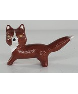 Native American Pottery Fox Miniature Figurine Red White - £41.30 GBP