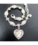 Brighton TRUST YOUR JOURNEY Pink Crystals Heart Bracelet Silver Plated Bead - $40.59 CAD
