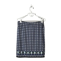 Max Studio Skirt Womens Large Black White Blue Pull on Polyester Spandex - $17.77