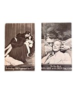 Vintage Postcard Couple Kissing Lot of 2 Black and White Lovers Made in ... - $147.62 MXN