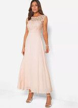 BON PRIX Lace Yoke Maxi Dress in Pale Pink UK 28 PLUS Size (fm23-1) - £63.54 GBP