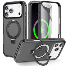 Case for iPhone 17 (Color: Black) Built-in Screen Protector Ring Hard Si... - $50.00