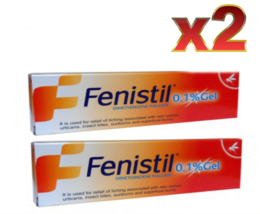 2 PACK Fenistil Gel for itching, rashes, sunburns, insect bites x50 gr - £29.08 GBP