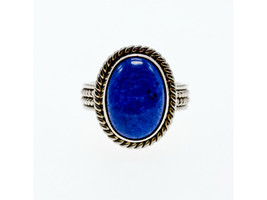 VINTAGE 925 STERLING SILVER SODALITE RING SIZE 5.5 - $68.80