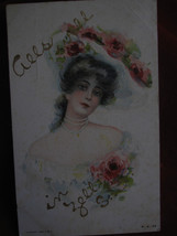 Vintage Victorian 1908 Woman Colored Postcard - £6.12 GBP