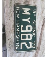 vintage 1970 New Hampshire NH license plate MY982 Scenic Green/White - €17,11 EUR